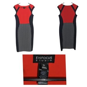 Ladies ENFOCUS Studio Red And Blue Mini Dress